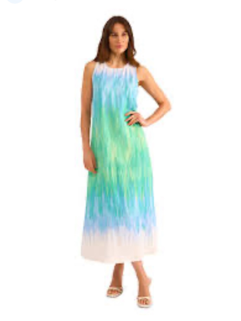 Vince Camuto Sleeveless Blue & Green Ombre Maxi Dress